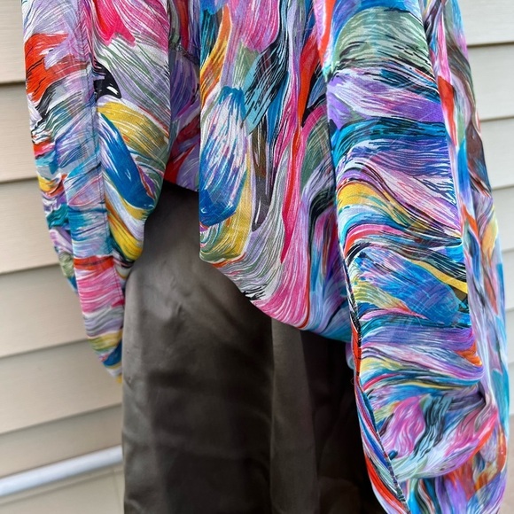 Erica Davies 100% silk top Women multicolored size 6 - Picture 7 of 13